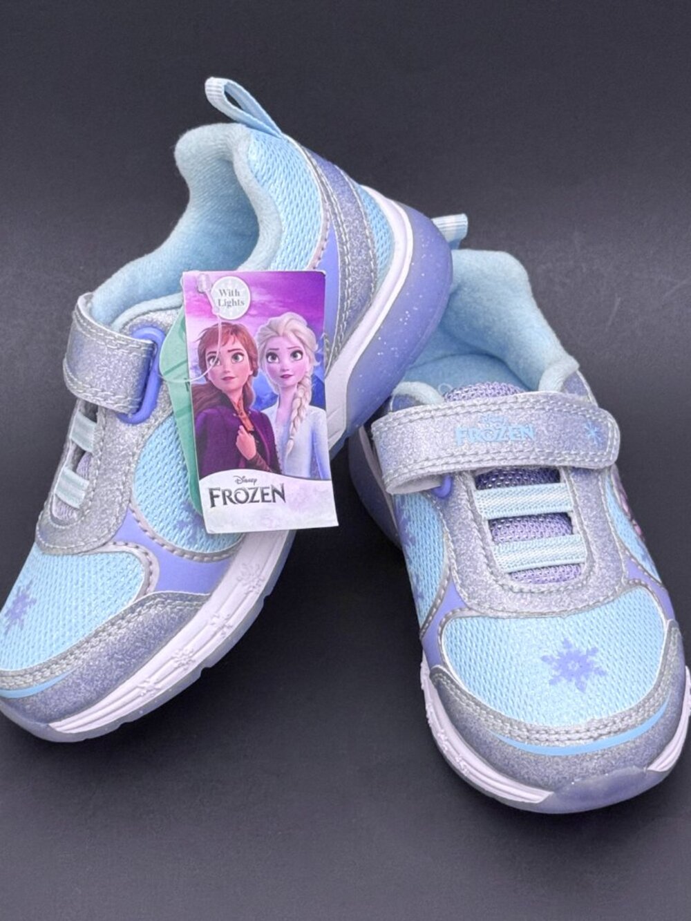 Disney Frozen Light Blue and Purple Girls' Light-Up Sneakers